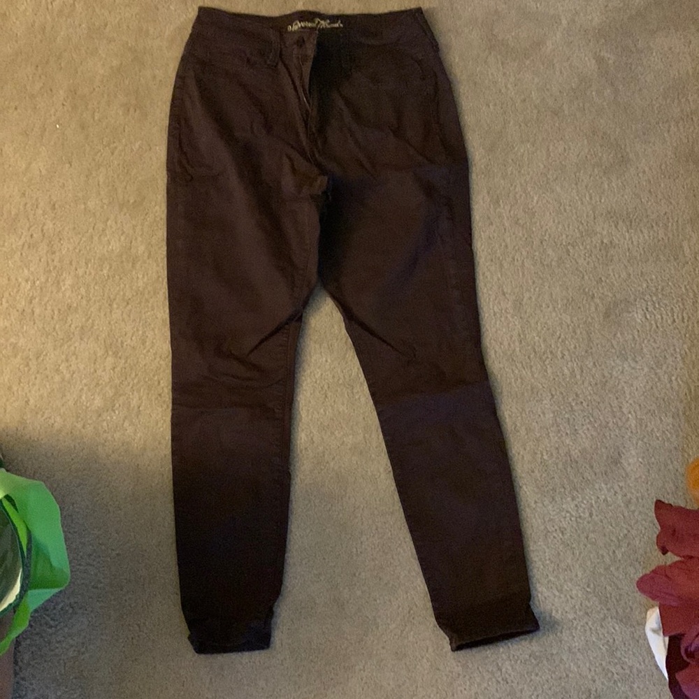 wine colored skinny jeans